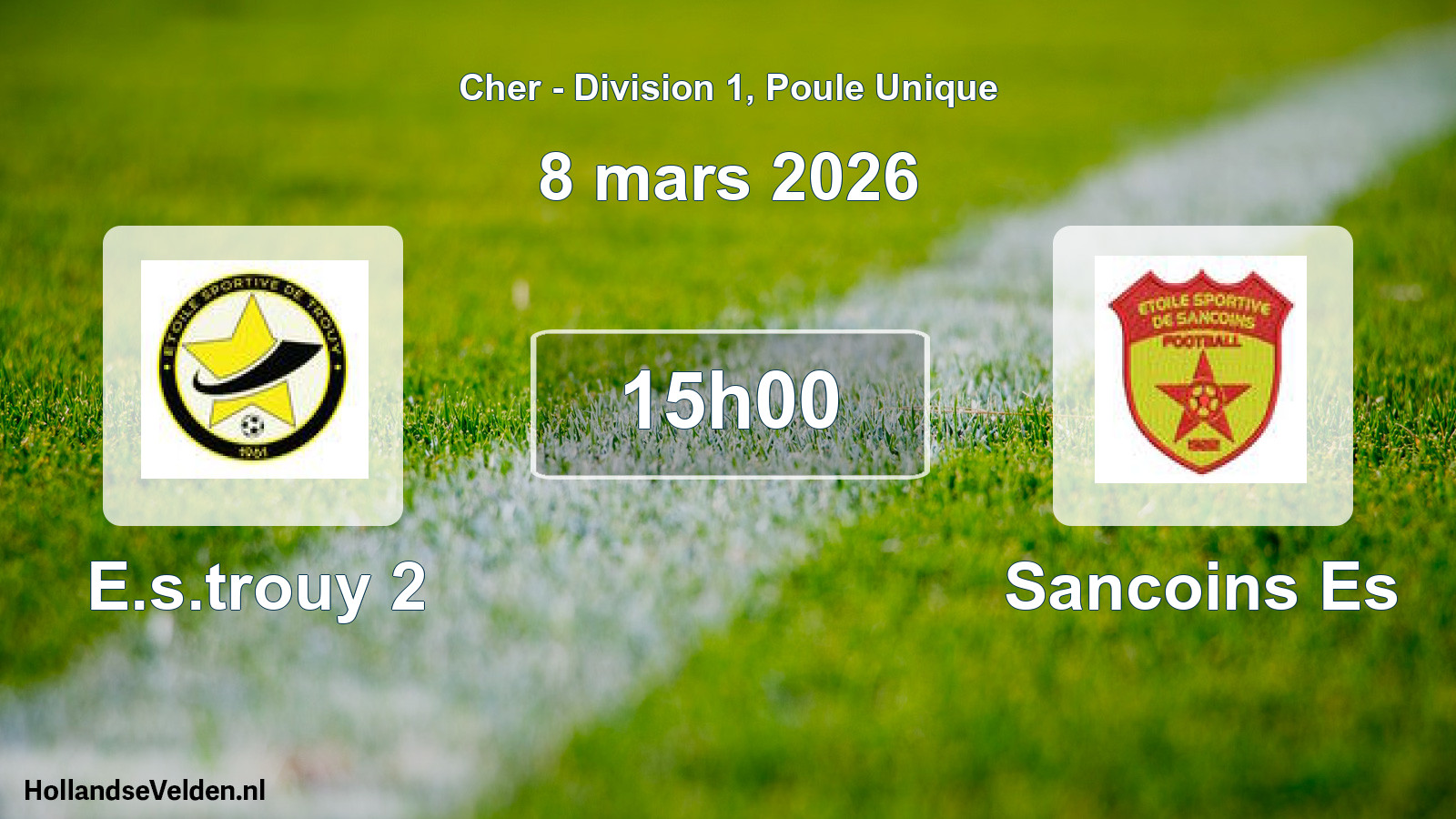 Geplande wedstrijd: E.s.trouy 2 - Sancoins Es (8 maart 2026)