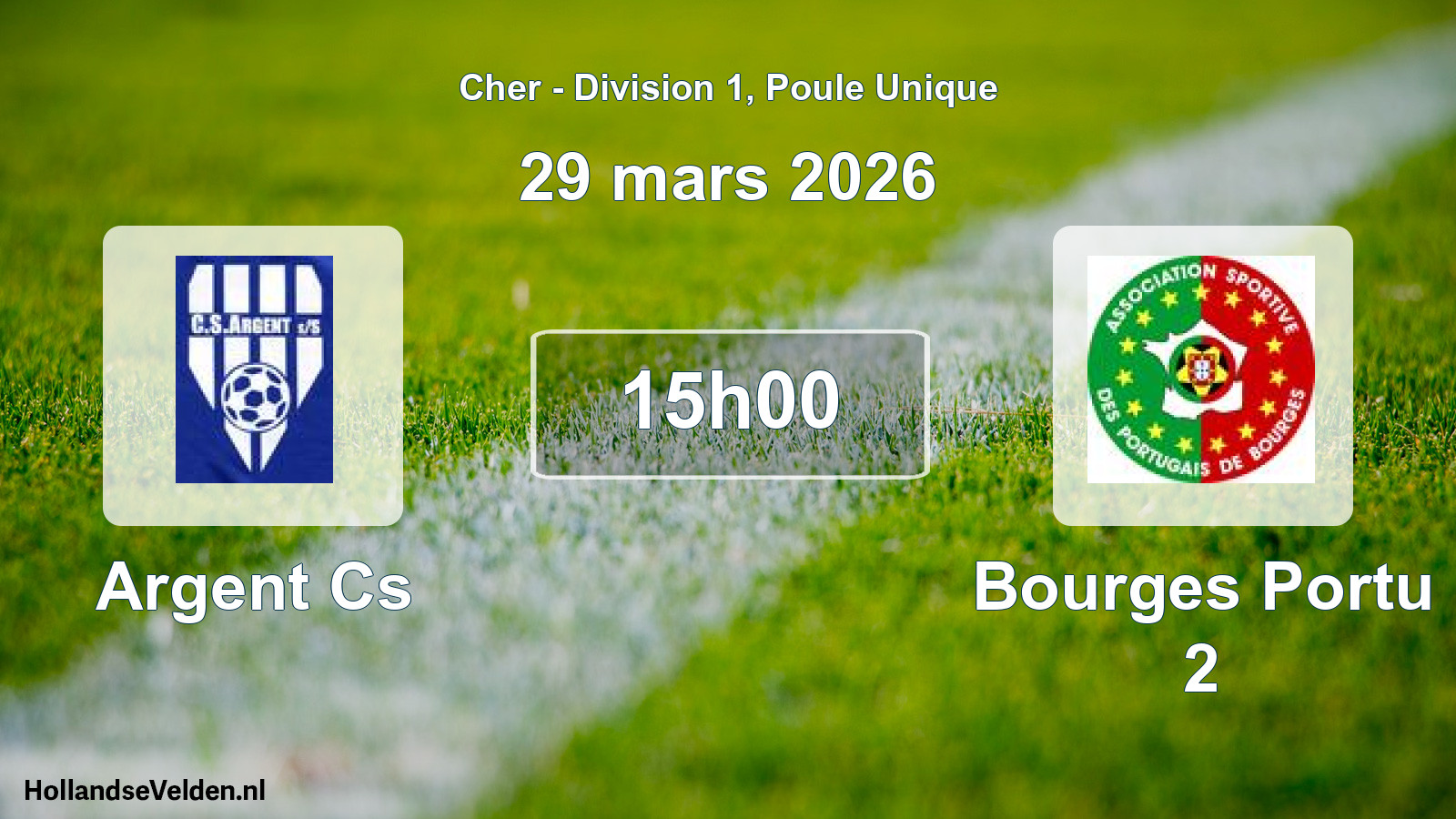 Geplande wedstrijd: Argent Cs - Bourges Portu 2 (29 mars 2026)