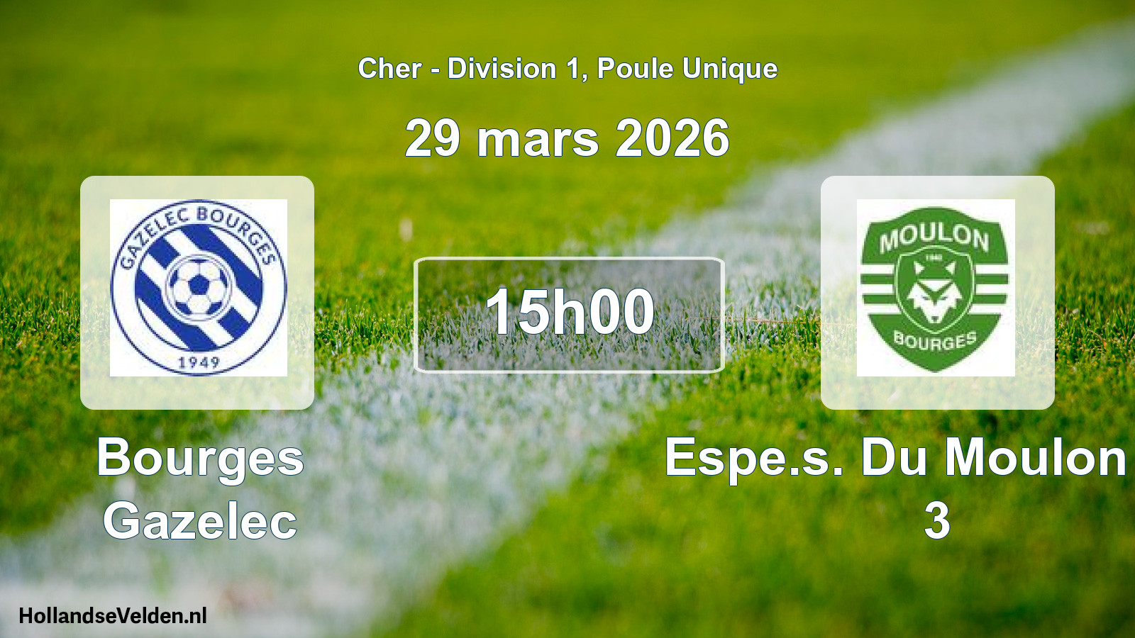 Geplande wedstrijd: Bourges Gazelec - Espe.s. Du Moulon Bo 3 (29 mars 2026)