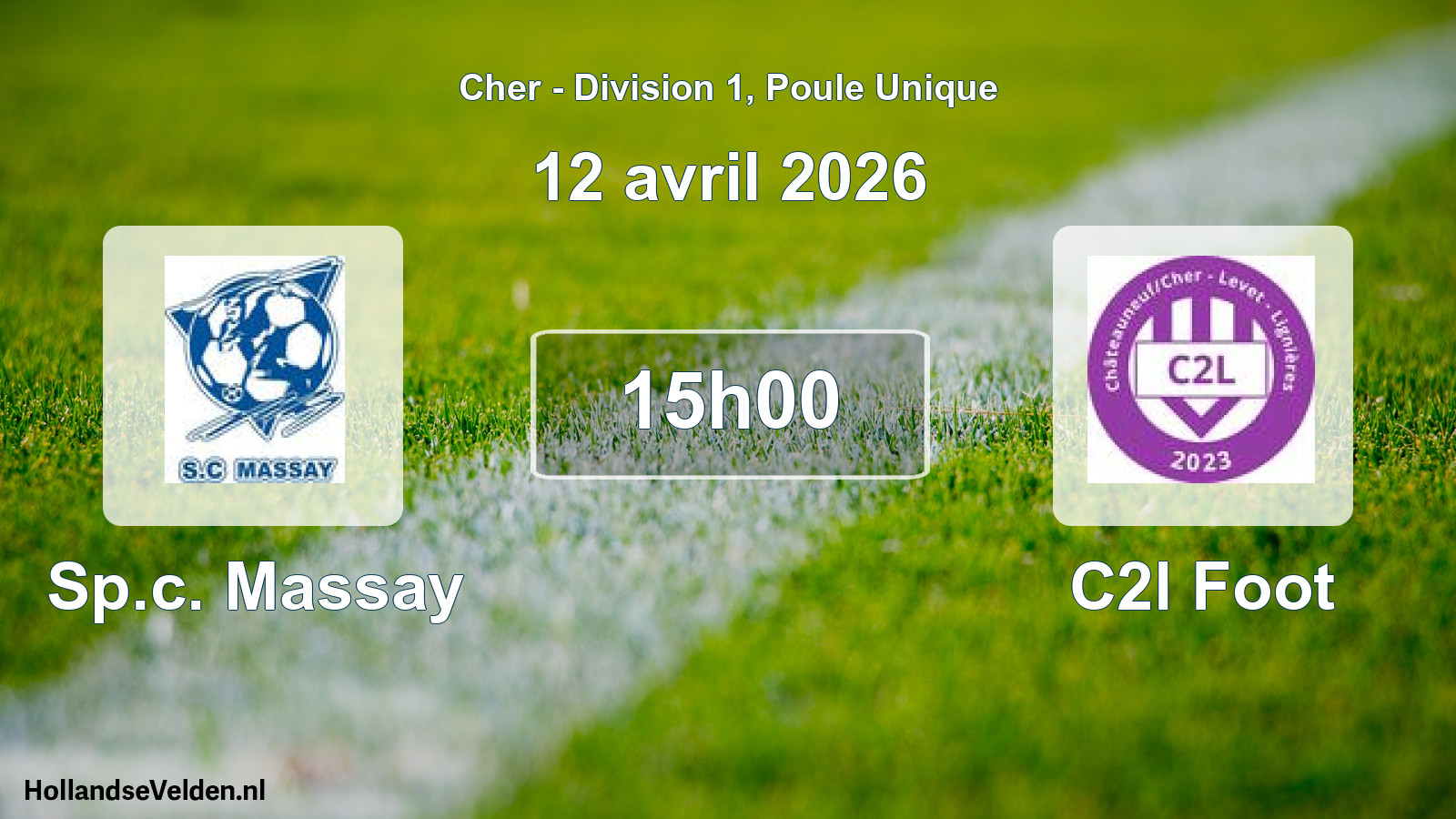 Geplande wedstrijd: Sp.c. Massay - C2l Foot (12 avril 2026)