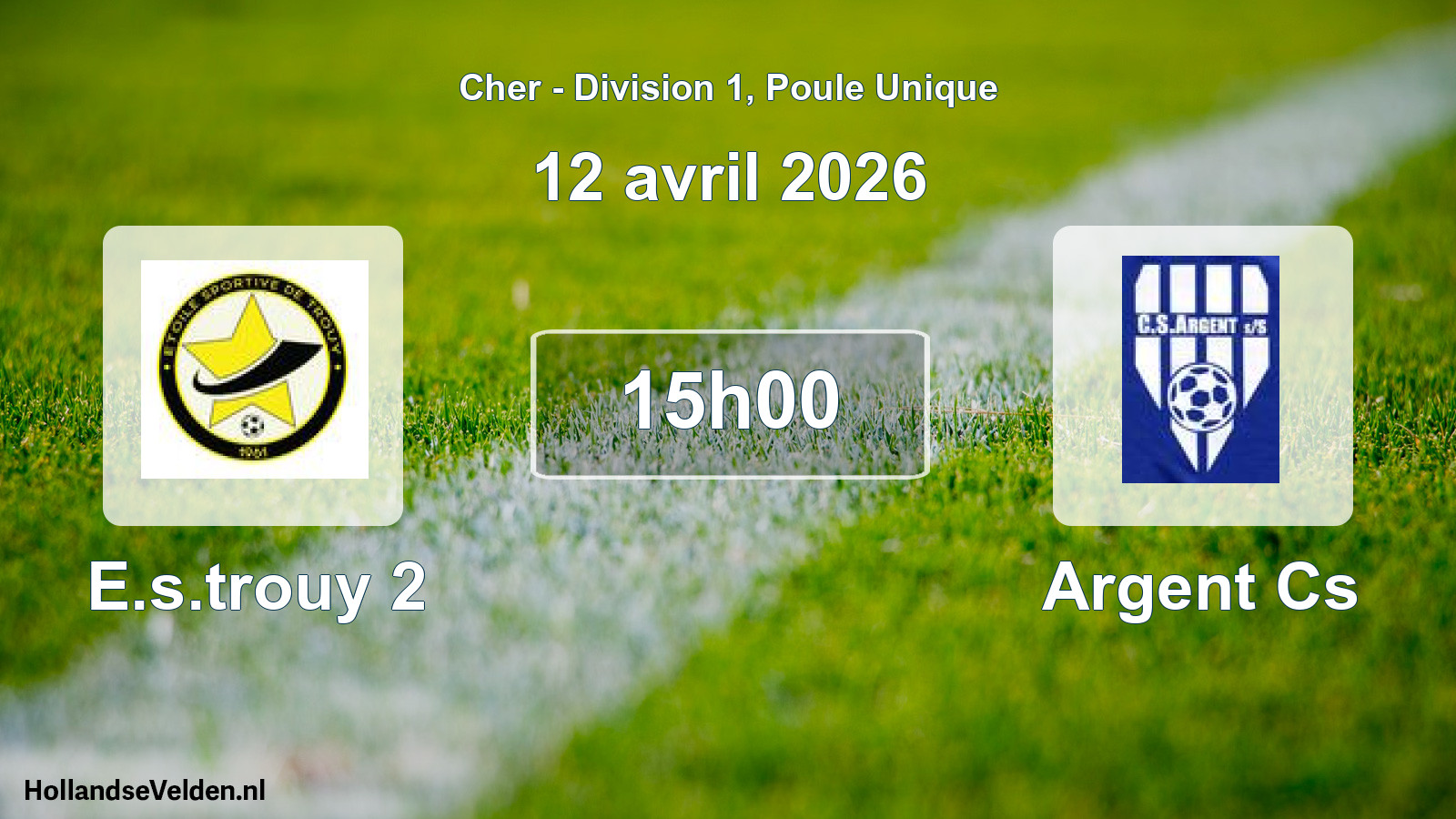 Geplande wedstrijd: E.s.trouy 2 - Argent Cs (12 avril 2026)