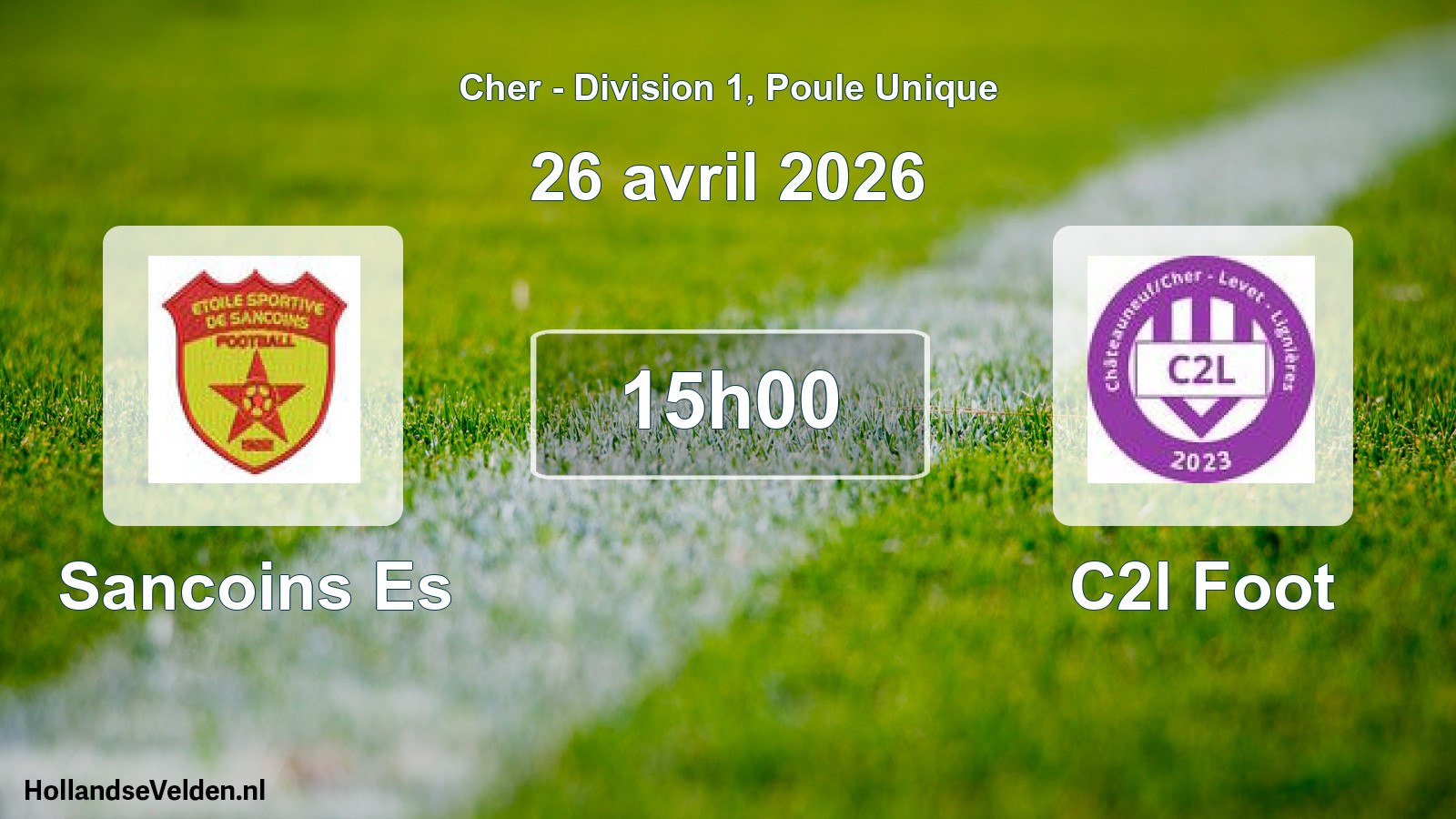 Geplande wedstrijd: Sancoins Es - C2l Foot (26 avril 2026)