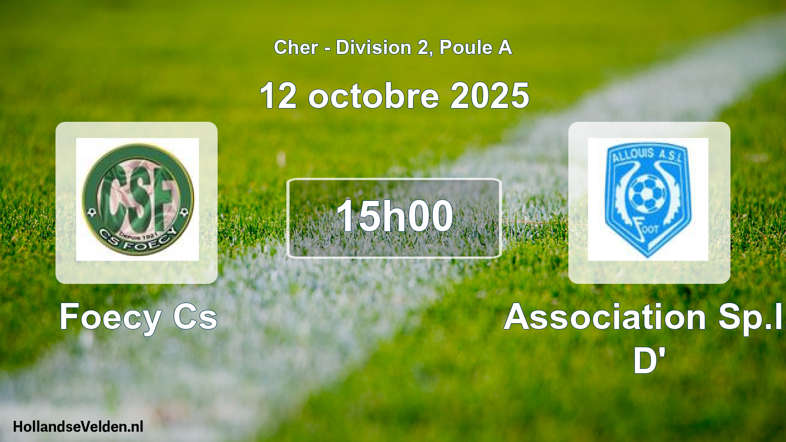 Geplande wedstrijd: Foecy Cs - Association Sp.l. D' (12 octobre 2025)