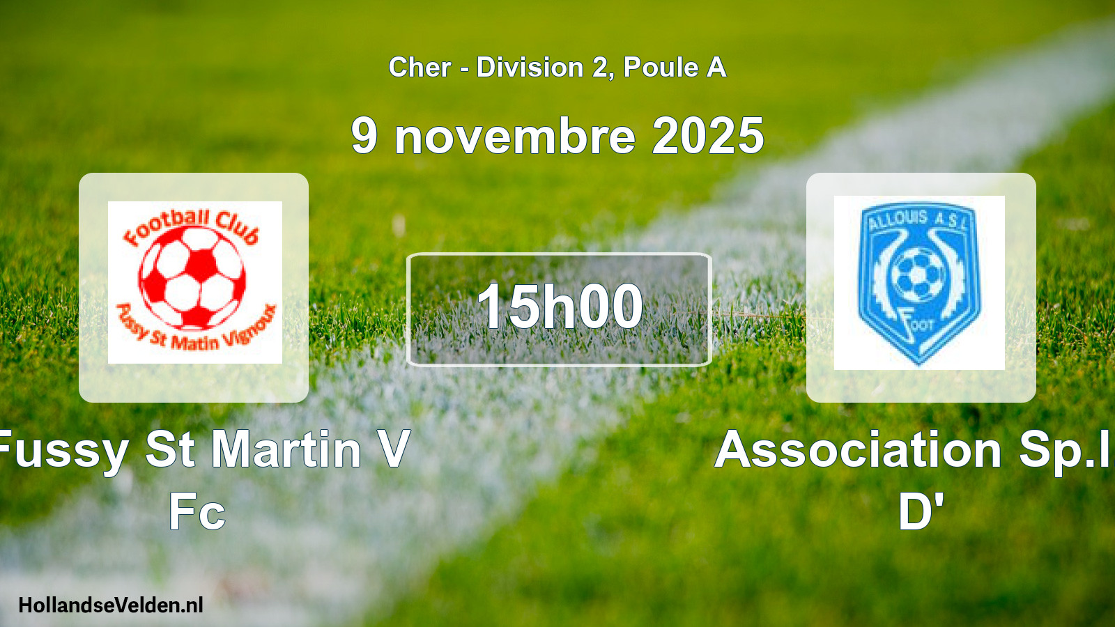 Geplande wedstrijd: Fussy St Martin V Fc - Association Sp.l. D' (9 novembre 2025)