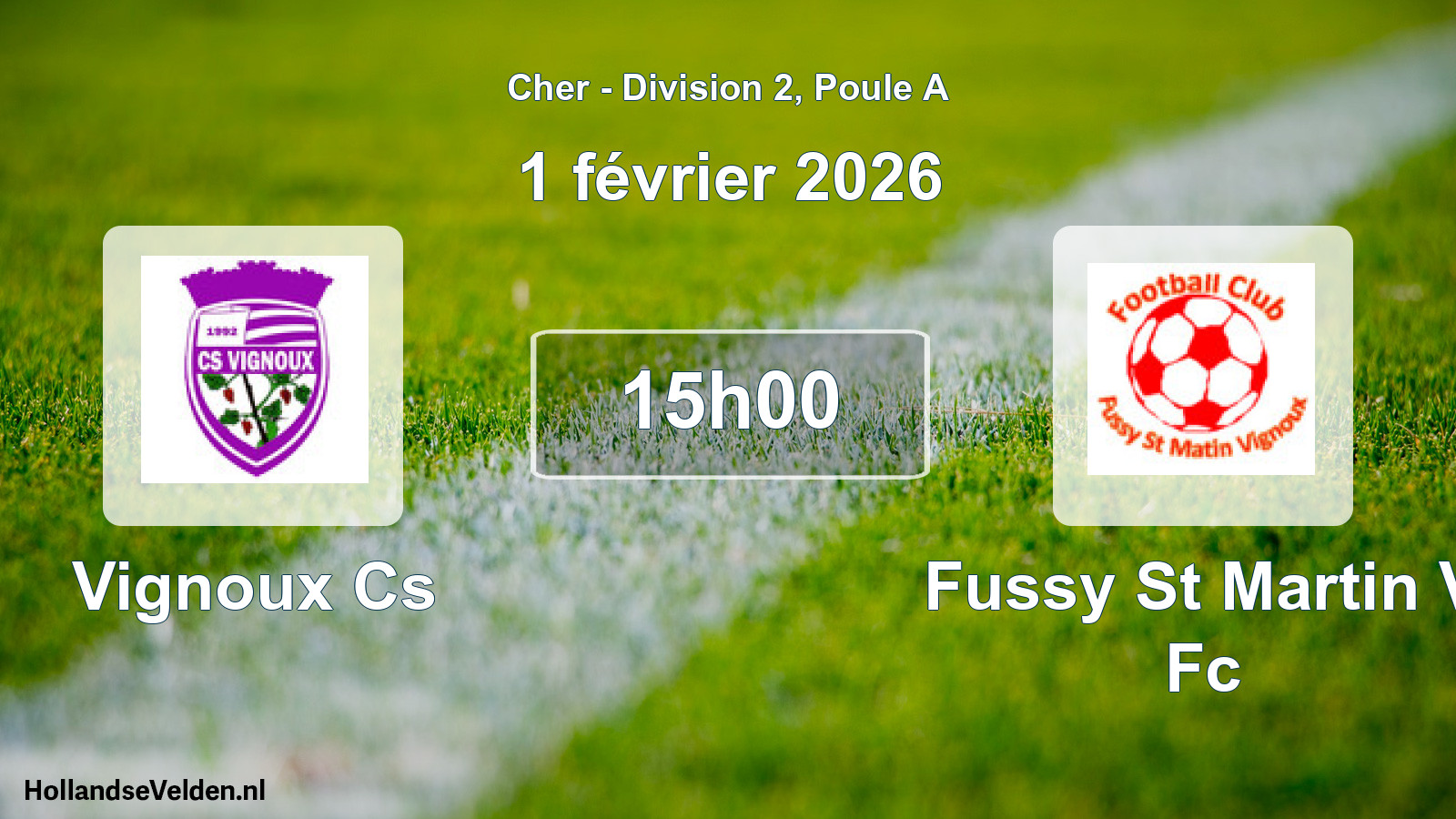Geplande wedstrijd: Vignoux Cs - Fussy St Martin V Fc (1 februari 2026)