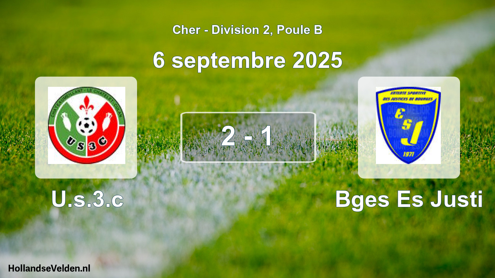 Gespeelde wedstrijd: U.s.3.c - Bges Es Justi 2 - 1 (6 septembre 2025)