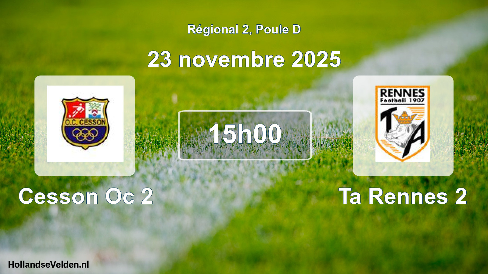 Geplande wedstrijd: Cesson Oc 2 - Ta Rennes 2 (23 novembre 2025)