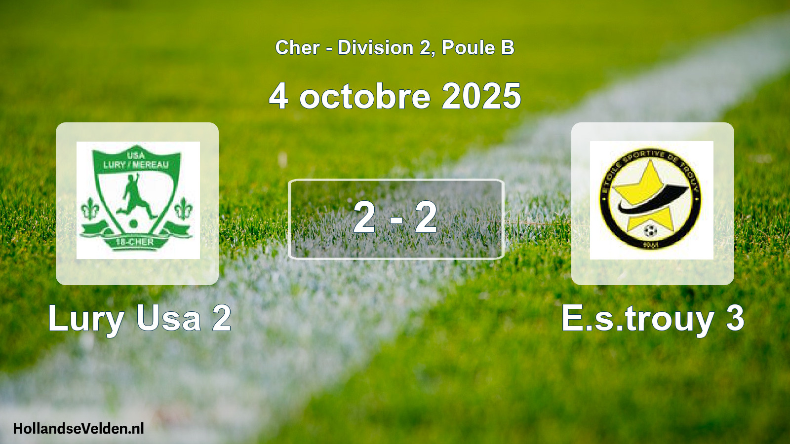 Gespeelde wedstrijd: Lury Usa 2 - E.s.trouy 3 2 - 2 (4 octobre 2025)
