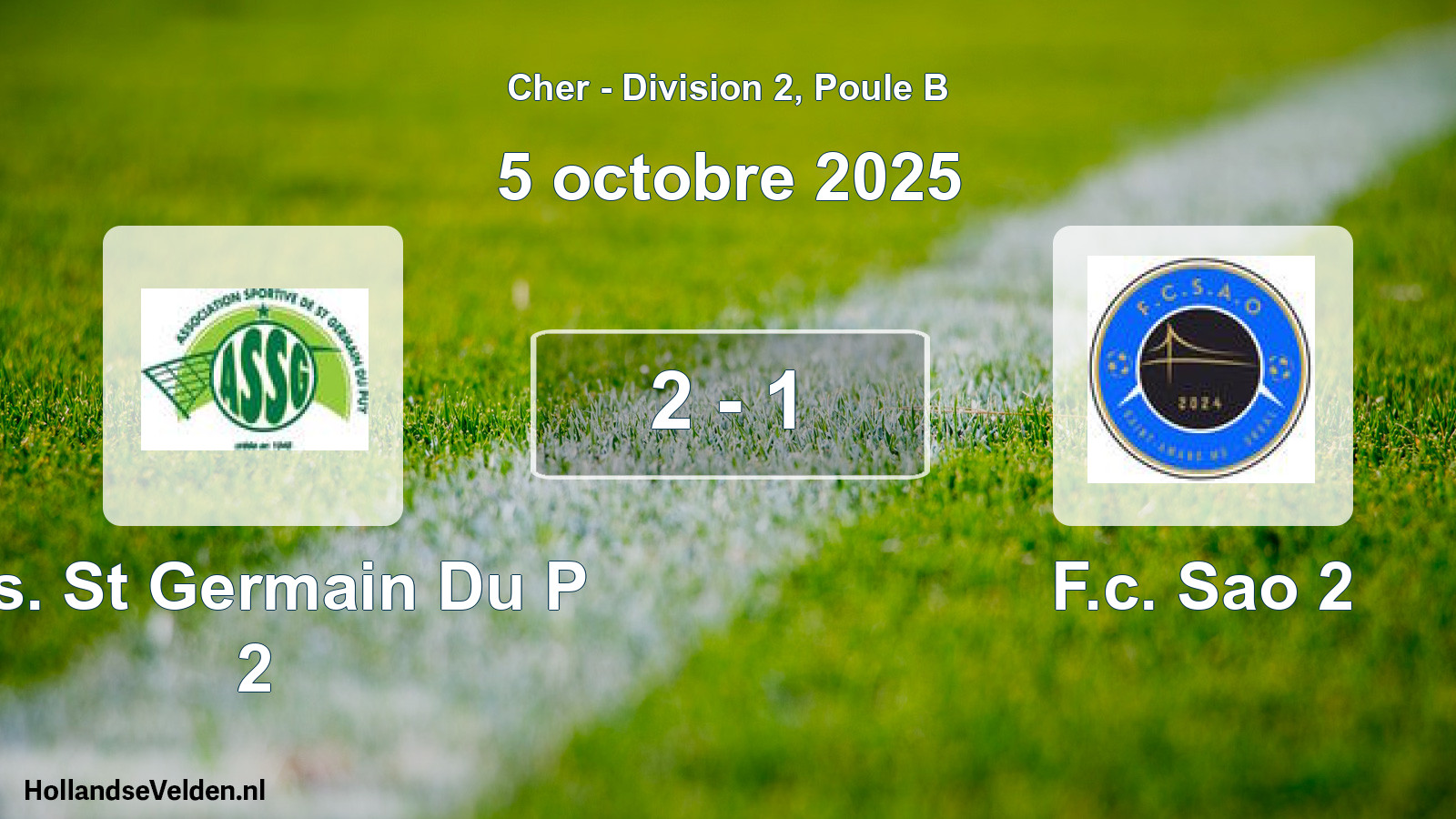 Gespeelde wedstrijd: A.s. St Germain Du P 2 - F.c. Sao 2 2 - 1 (5 octobre 2025)