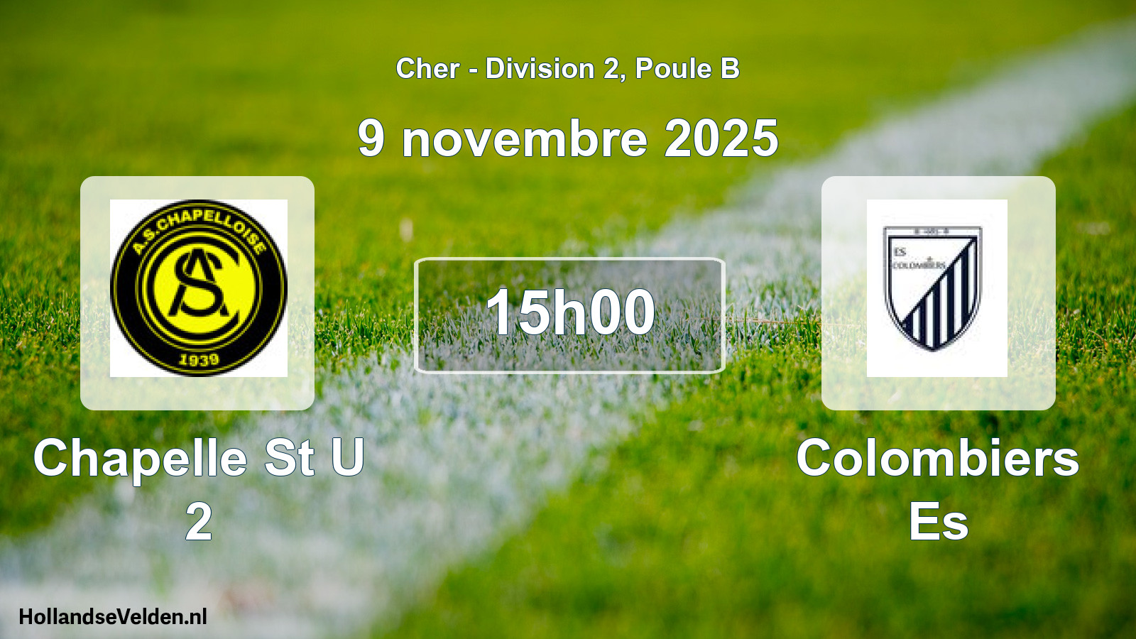 Geplande wedstrijd: Chapelle St U 2 - Colombiers Es (9 novembre 2025)