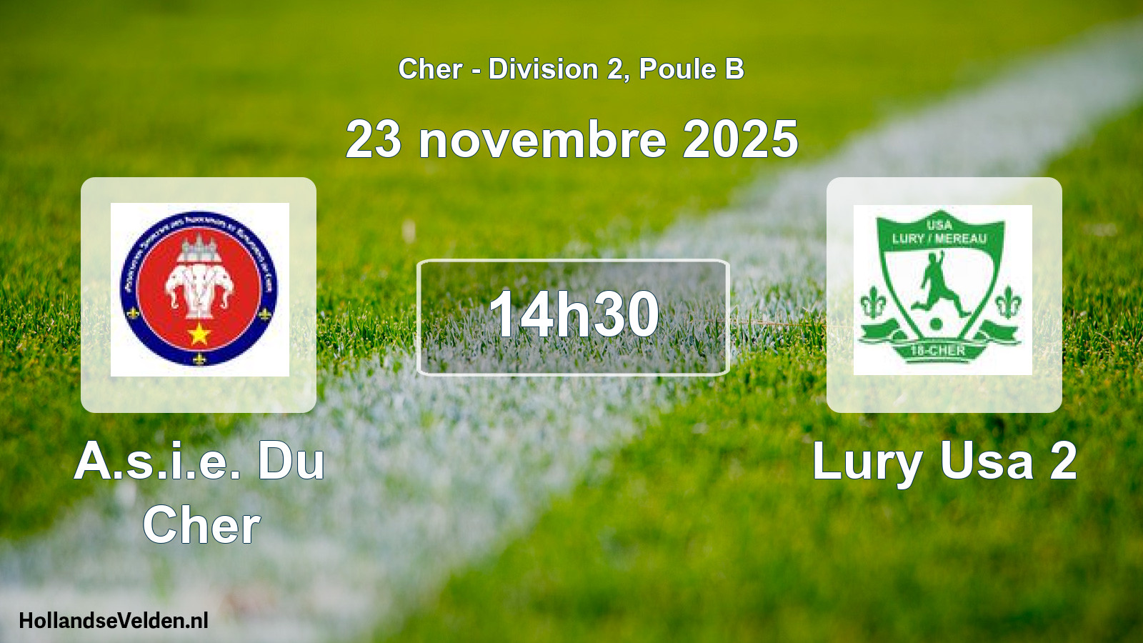 Geplande wedstrijd: A.s.i.e. Du Cher - Lury Usa 2 (23 novembre 2025)