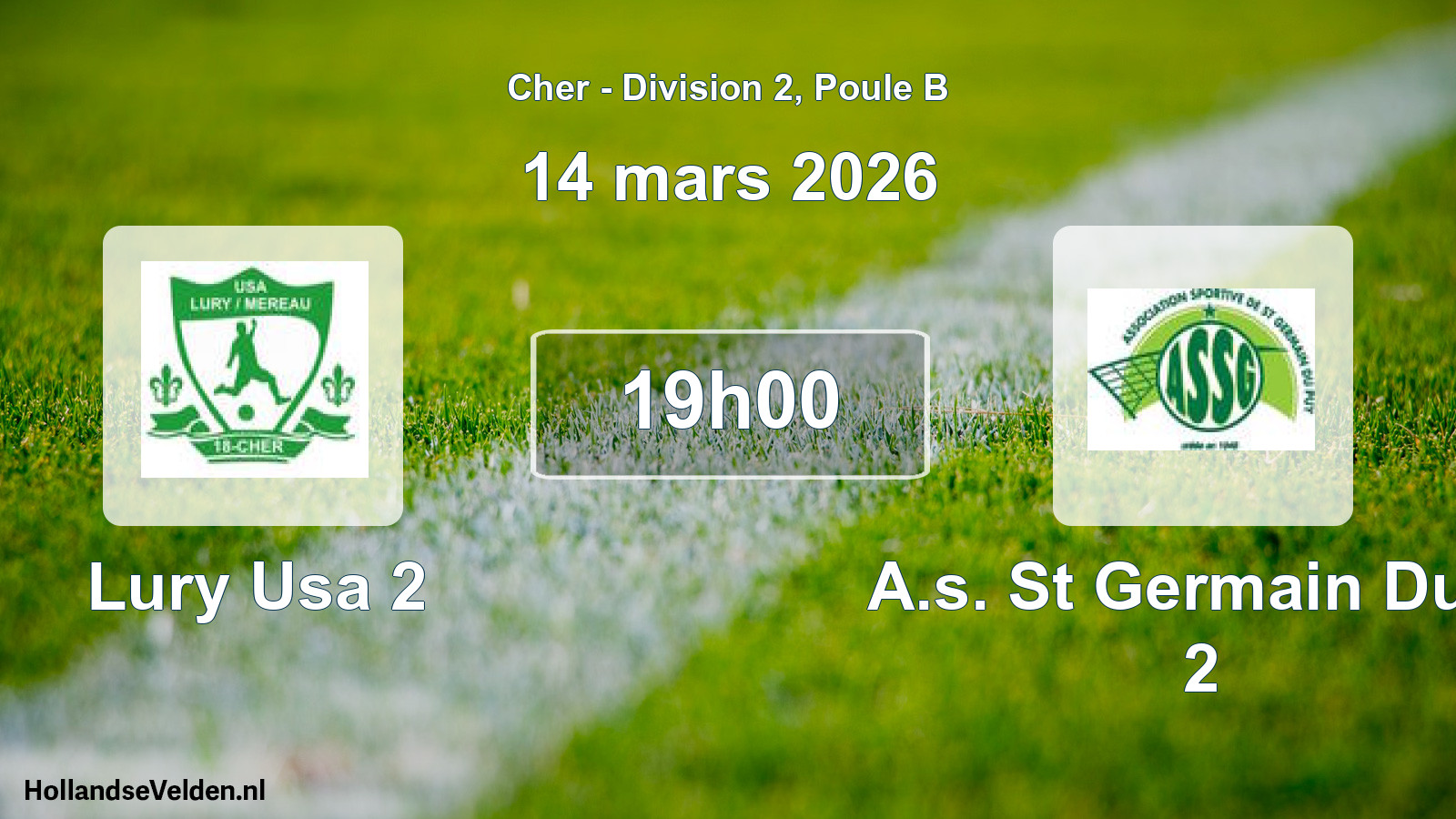 Geplande wedstrijd: Lury Usa 2 - A.s. St Germain Du P 2 (14 maart 2026)