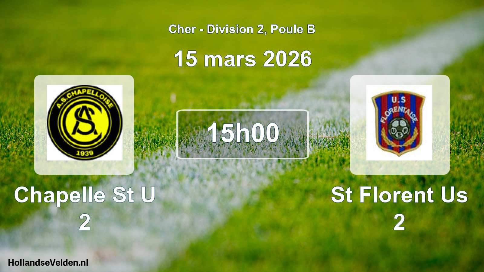 Geplande wedstrijd: Chapelle St U 2 - St Florent Us 2 (15 mars 2026)