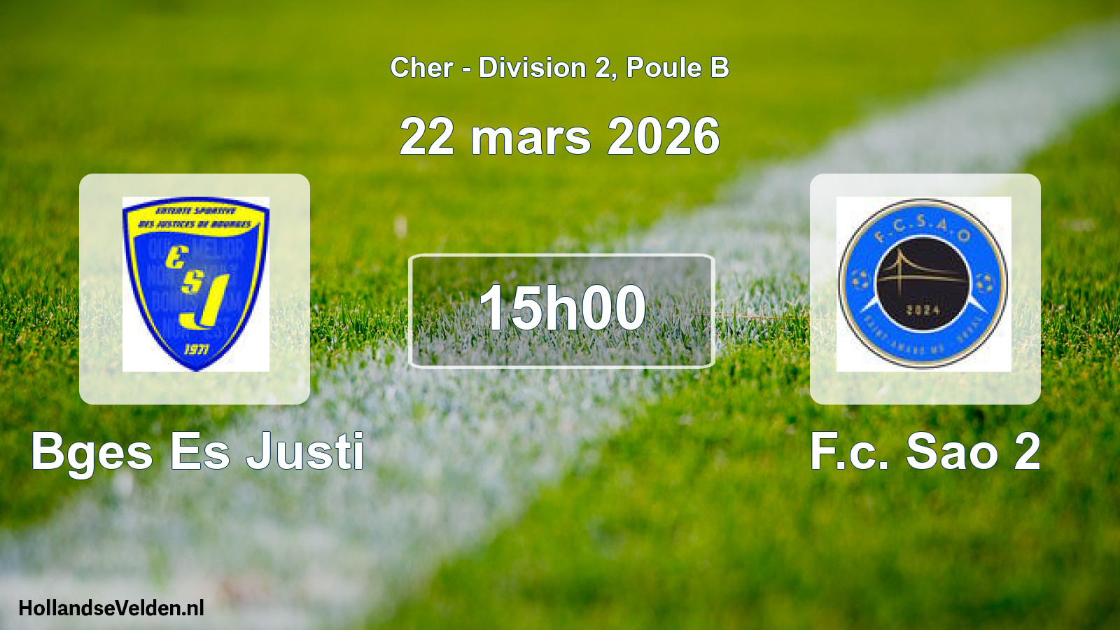 Scheduled Match: Bges Es Justi - F.c. Sao 2 (22 March 2026)