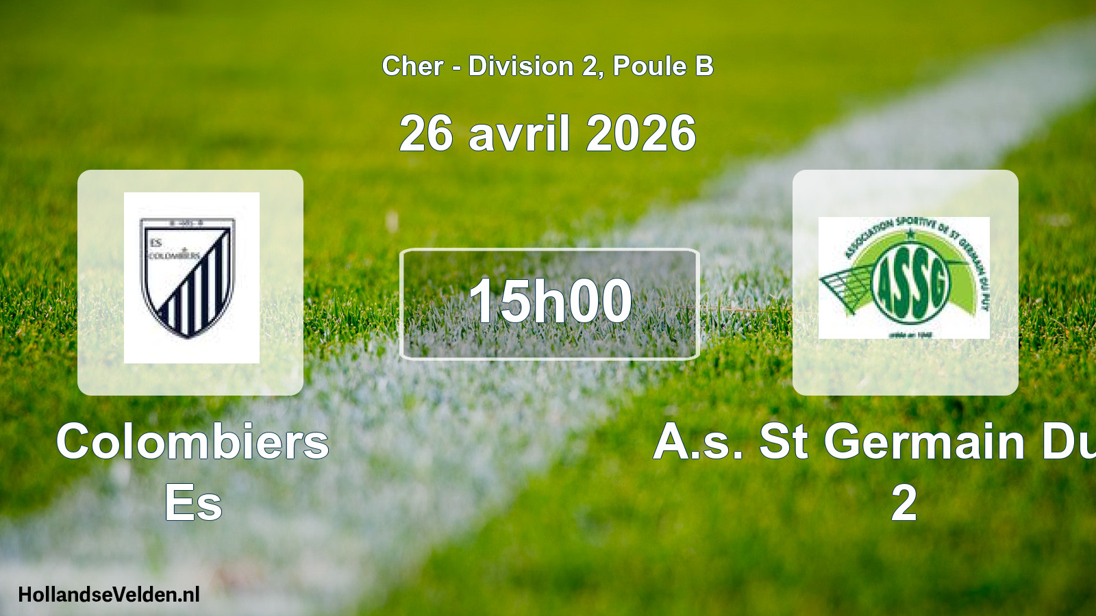 Scheduled Match: Colombiers Es - A.s. St Germain Du P 2 (26 April 2026)