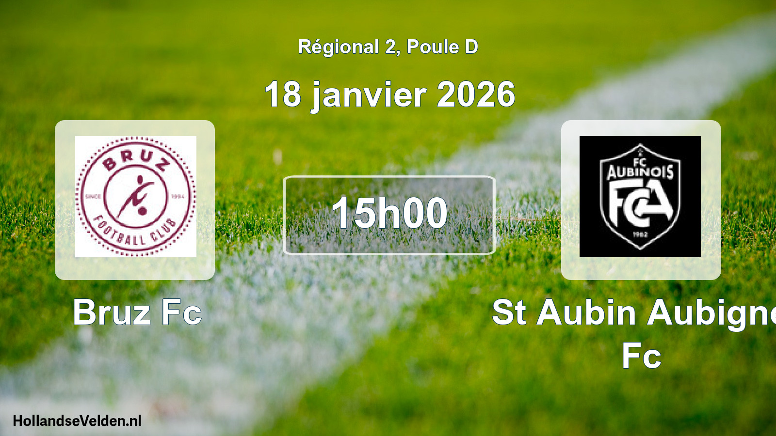 Geplande wedstrijd: Bruz Fc - St Aubin Aubigne Fc (18 januari 2026)