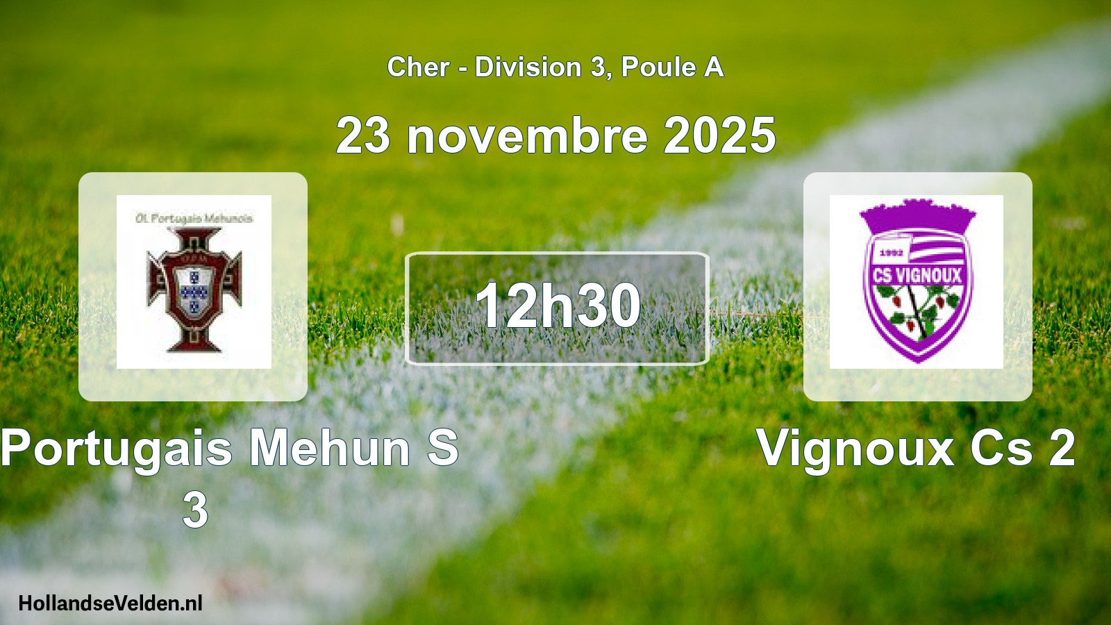 Scheduled Match: O. Portugais Mehun S 3 - Vignoux Cs 2 (23 November 2025)