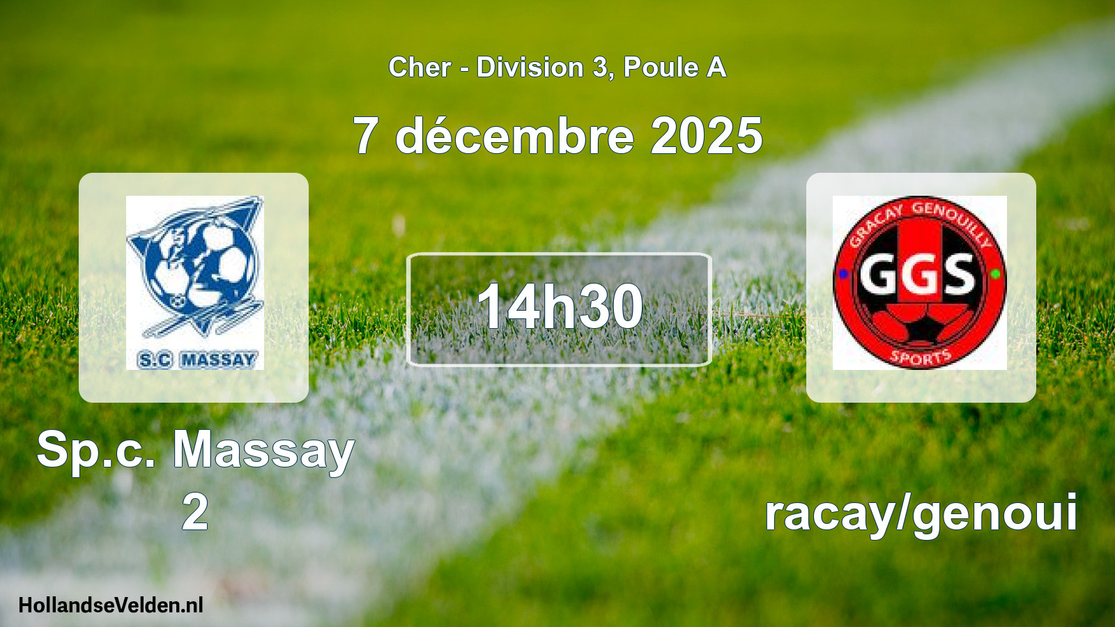 Geplande wedstrijd: Sp.c. Massay 2 - Gracay/genoui (7 décembre 2025)