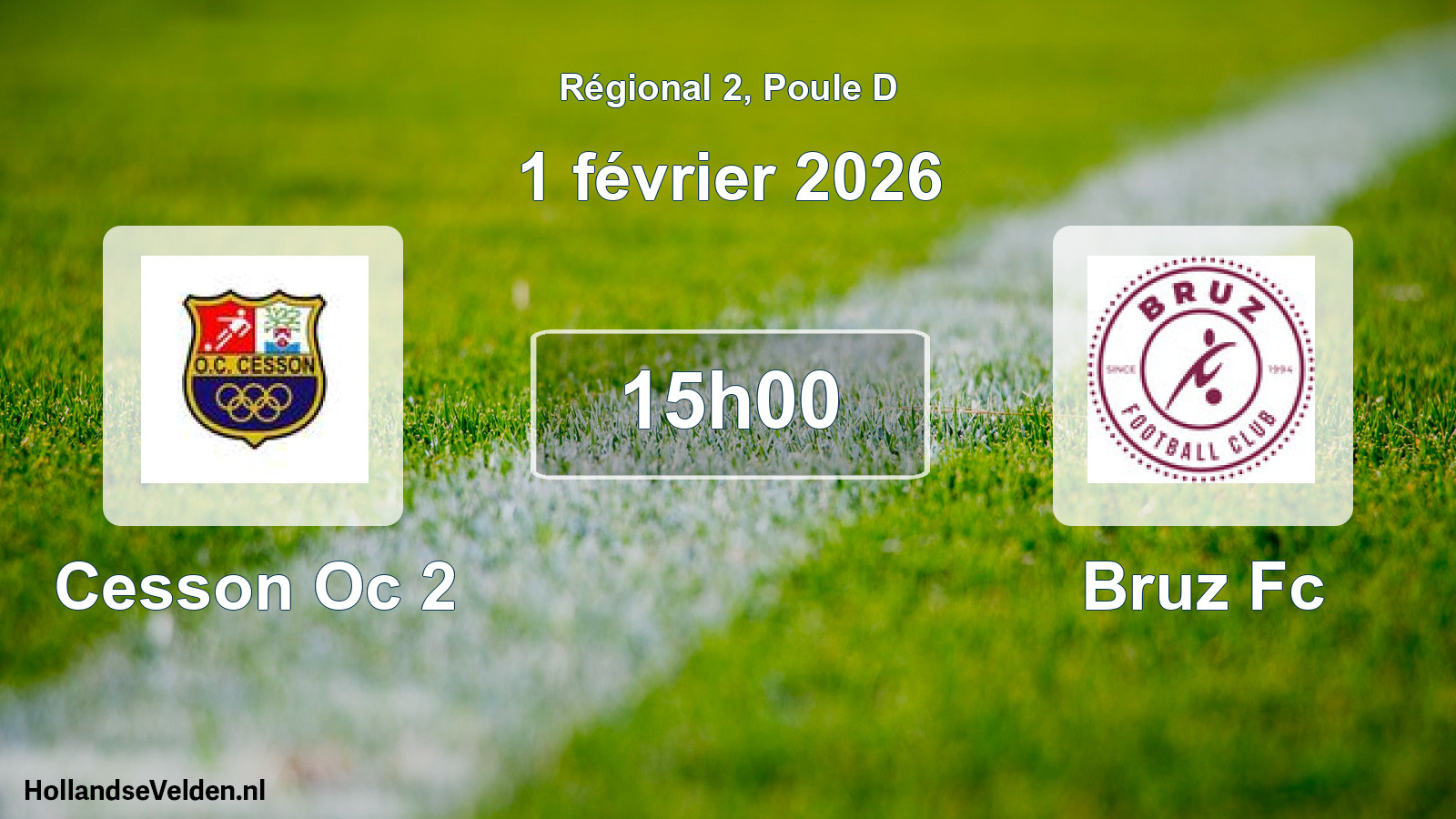 Geplande wedstrijd: Cesson Oc 2 - Bruz Fc (1 février 2026)