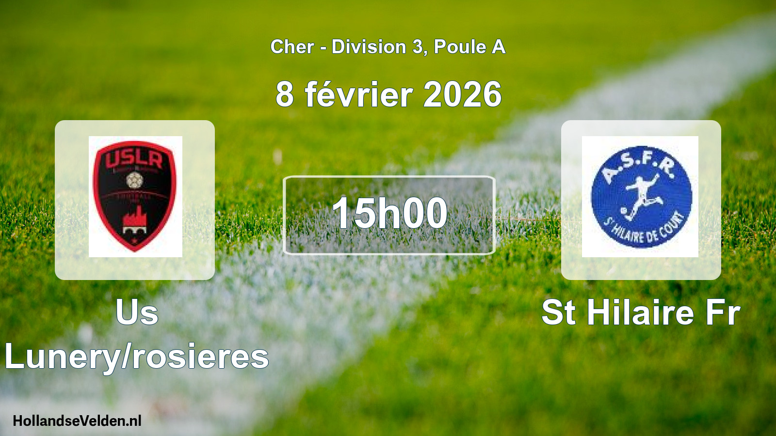 Geplande wedstrijd: Us Lunery/rosieres - St Hilaire Fr (8 februari 2026)