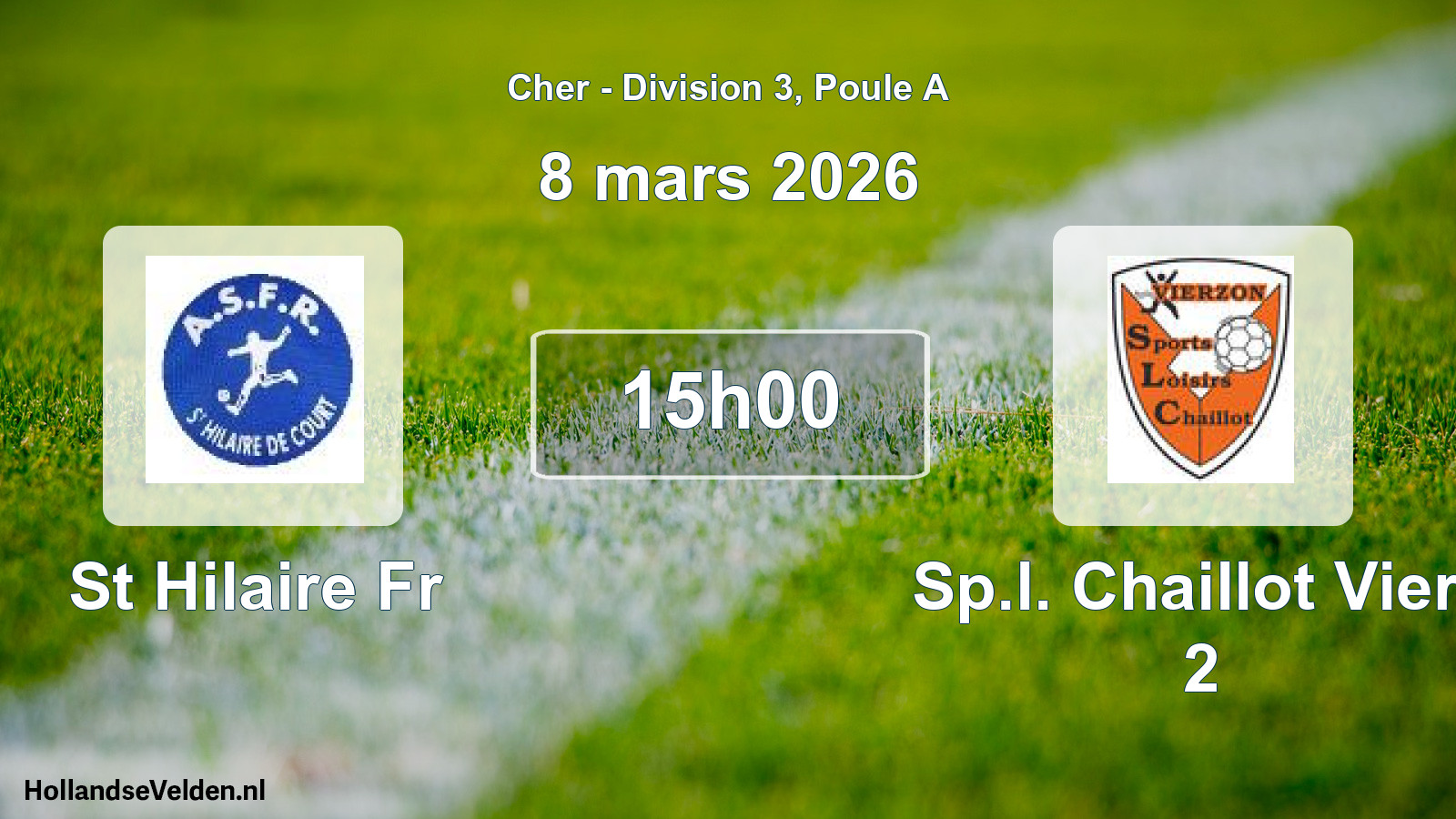 Geplande wedstrijd: St Hilaire Fr - Sp.l. Chaillot Vierz 2 (8 maart 2026)