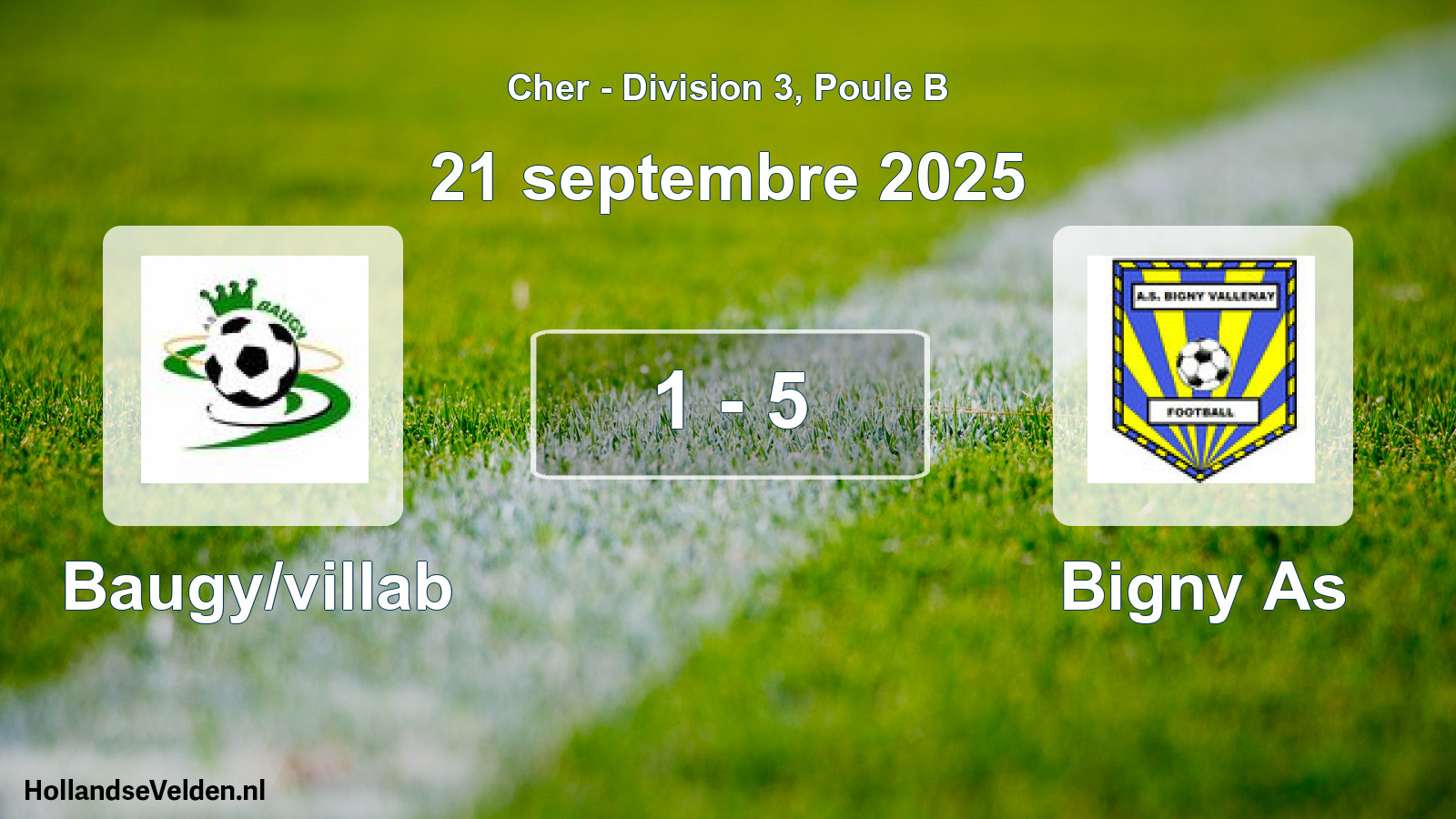 Total number of matches played: Baugy/villab - Bigny As 1 - 5 (21 September 2025)