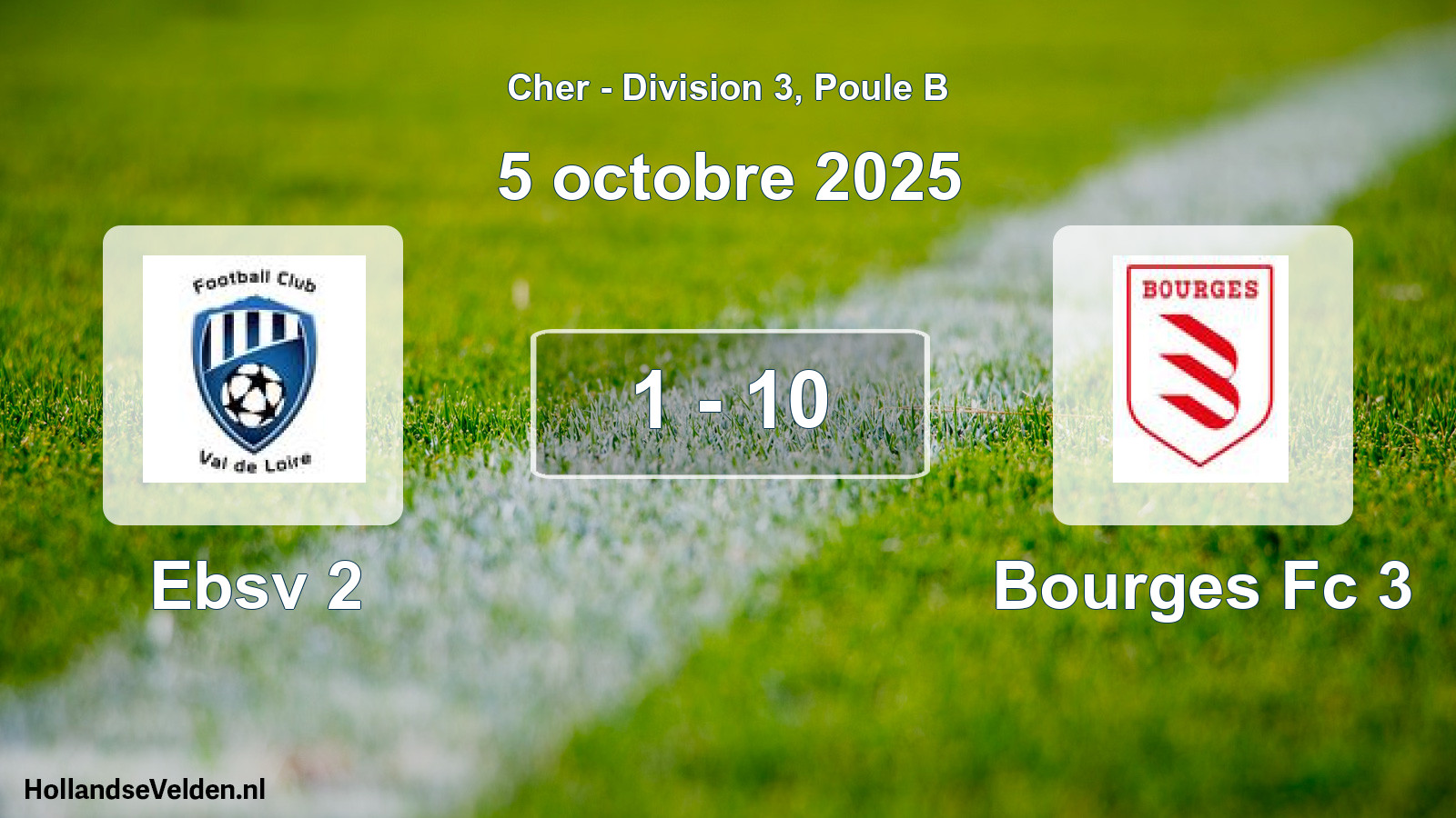 Gespeelde wedstrijd: Ebsv 2 - Bourges Fc 3 1 - 10 (5 octobre 2025)