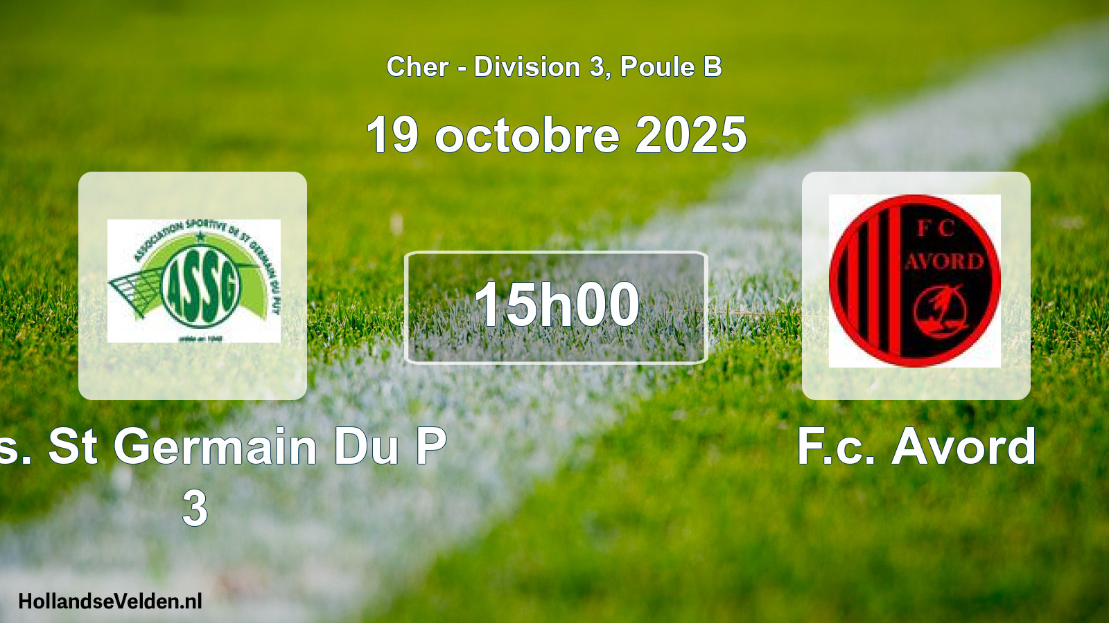 Scheduled Match: A.s. St Germain Du P 3 - F.c. Avord (19 October 2025)