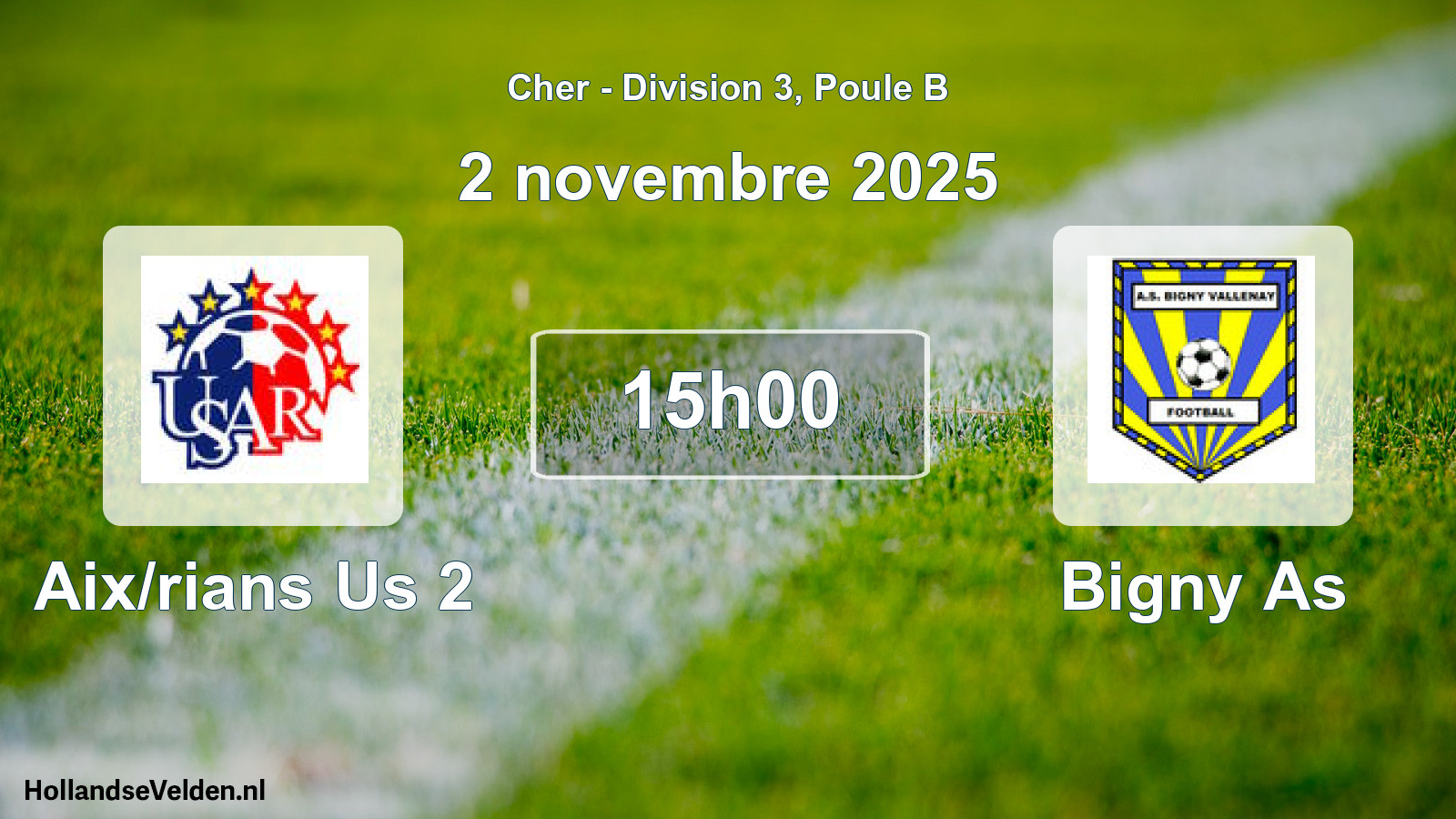 Geplande wedstrijd: Aix/rians Us 2 - Bigny As (2 november 2025)