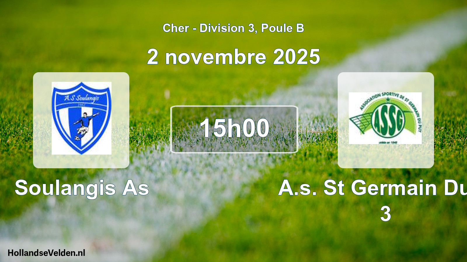 Scheduled Match: Soulangis As - A.s. St Germain Du P 3 (2 November 2025)