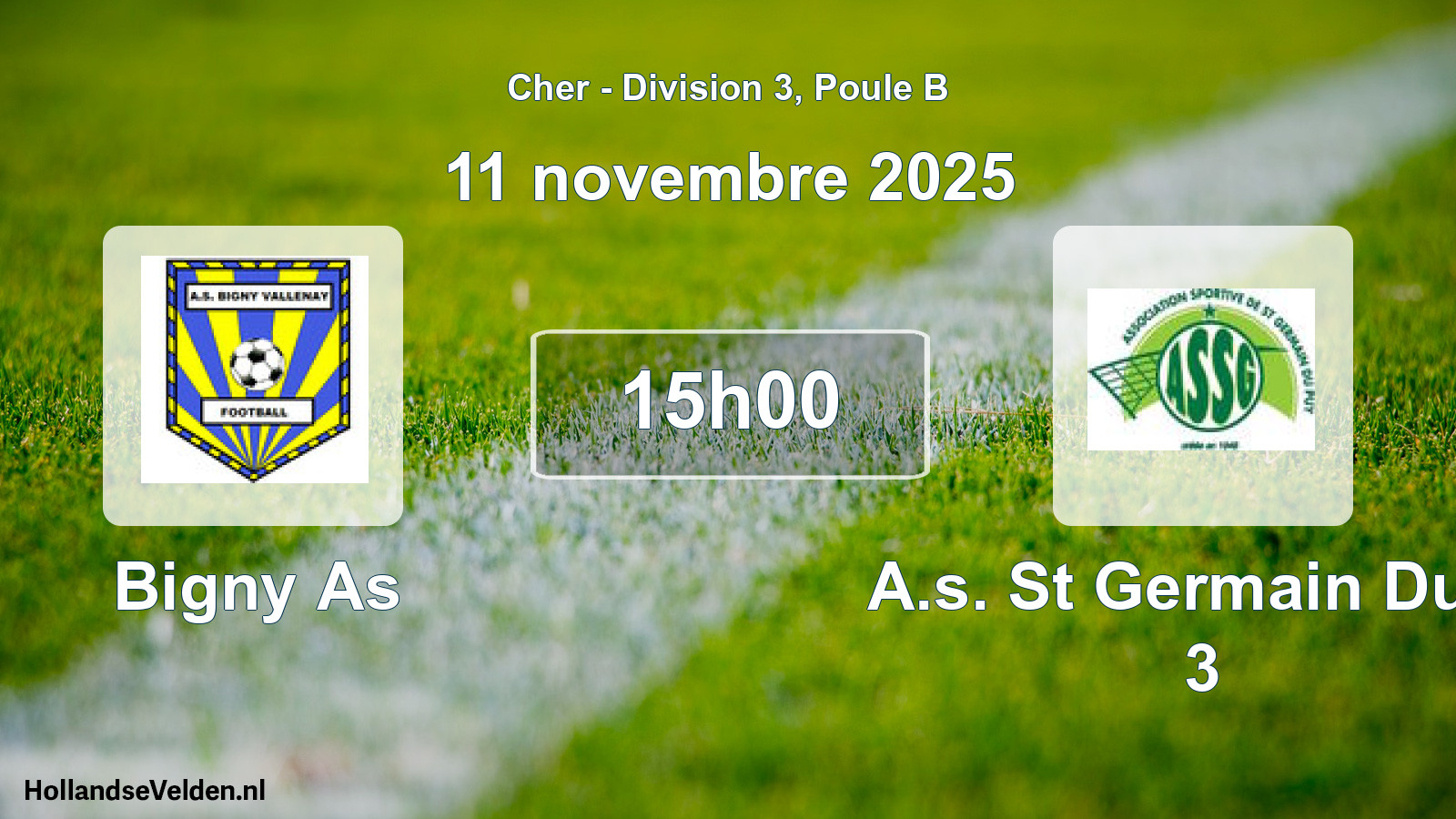 Scheduled Match: Bigny As - A.s. St Germain Du P 3 (11 November 2025)