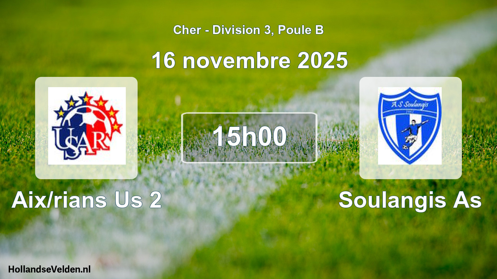 Geplande wedstrijd: Aix/rians Us 2 - Soulangis As (16 november 2025)