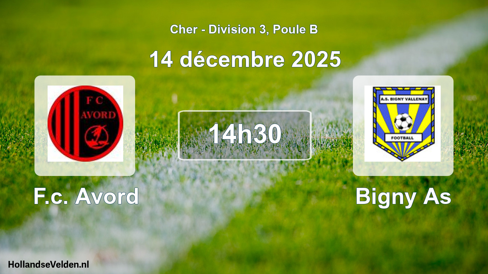 Geplande wedstrijd: F.c. Avord - Bigny As (14 december 2025)