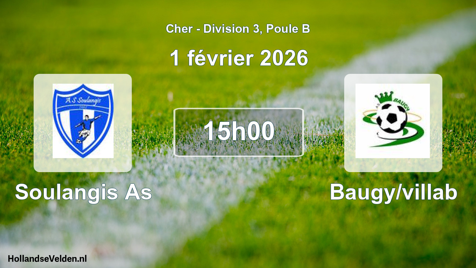 Geplande wedstrijd: Soulangis As - Baugy/villab (1 février 2026)