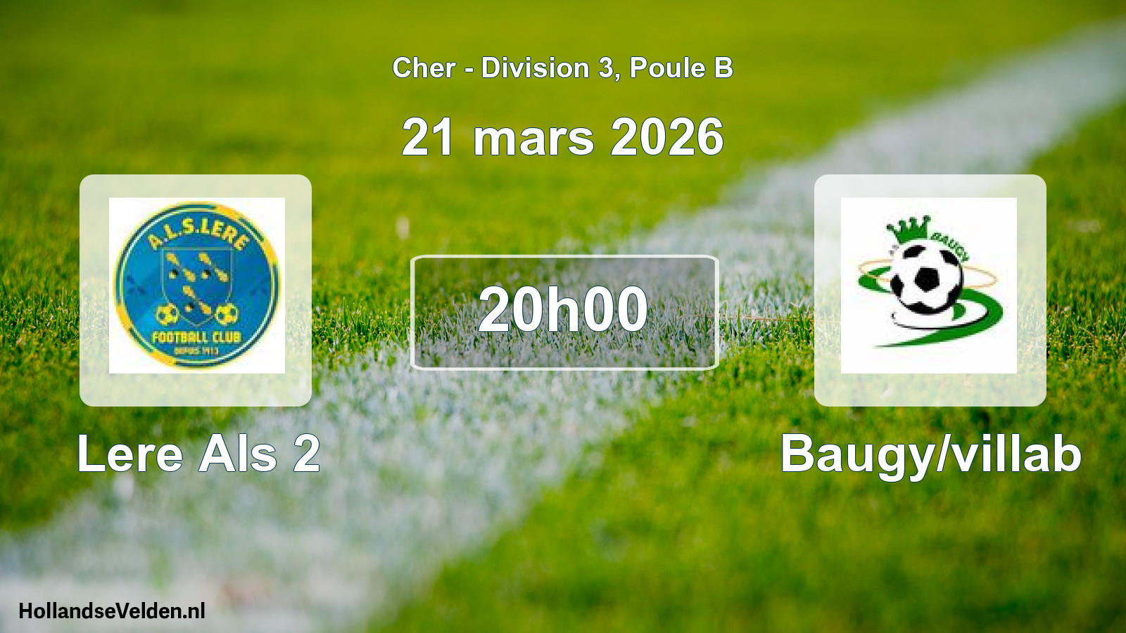 Geplande wedstrijd: Lere Als 2 - Baugy/villab (21 maart 2026)