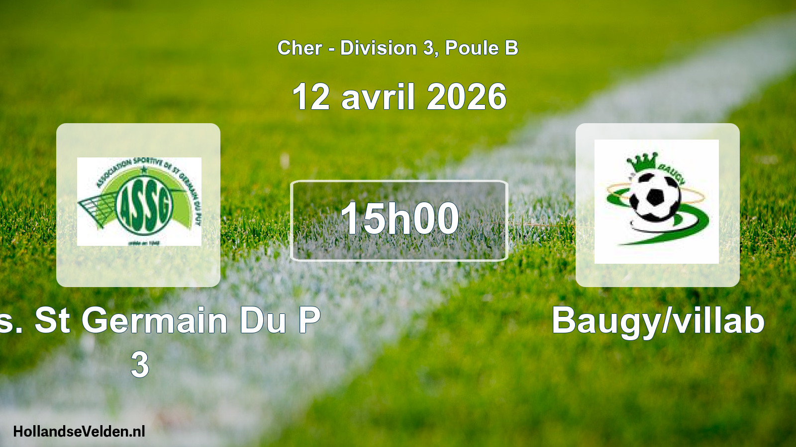 Scheduled Match: A.s. St Germain Du P 3 - Baugy/villab (12 April 2026)