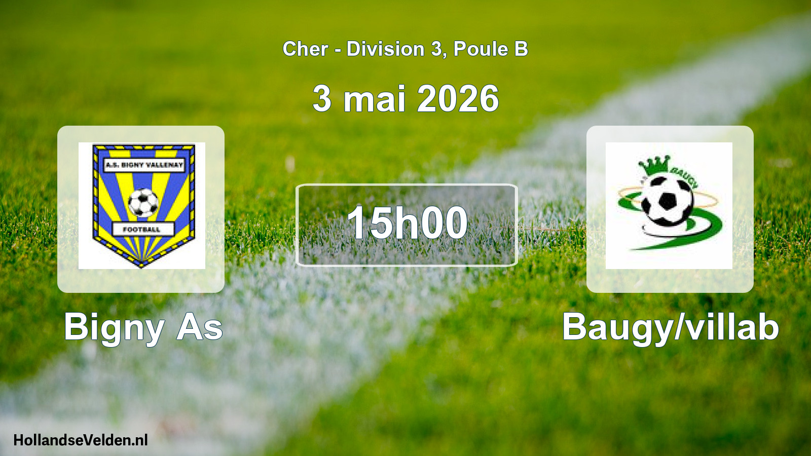 Geplande wedstrijd: Bigny As - Baugy/villab (3 mai 2026)