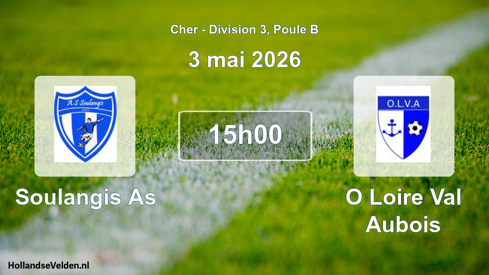 Geplande wedstrijd: Soulangis As - O Loire Val Aubois (3 mai 2026)