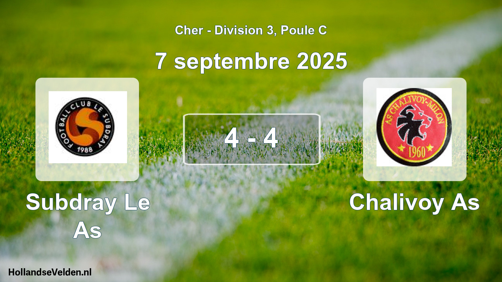 Gespeelde wedstrijd: Subdray Le As - Chalivoy As 4 - 4 (7 septembre 2025)
