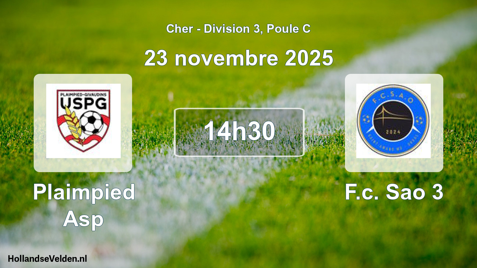Geplande wedstrijd: Plaimpied Asp - F.c. Sao 3 (23 november 2025)
