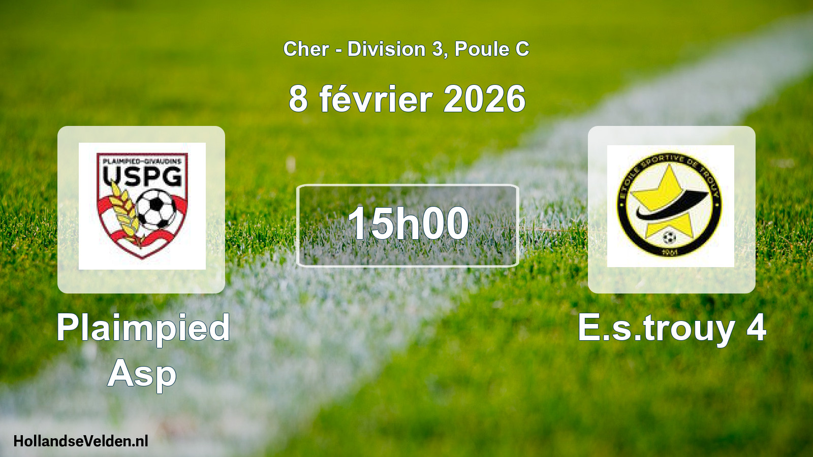 Geplande wedstrijd: Plaimpied Asp - E.s.trouy 4 (8 février 2026)