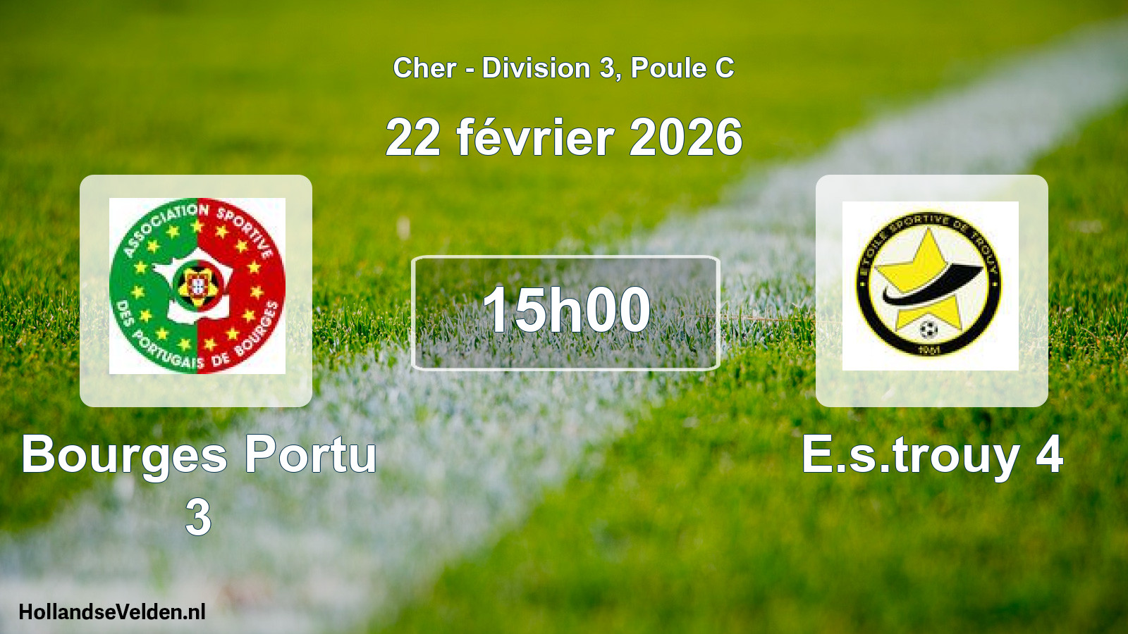 Geplande wedstrijd: Bourges Portu 3 - E.s.trouy 4 (22 février 2026)