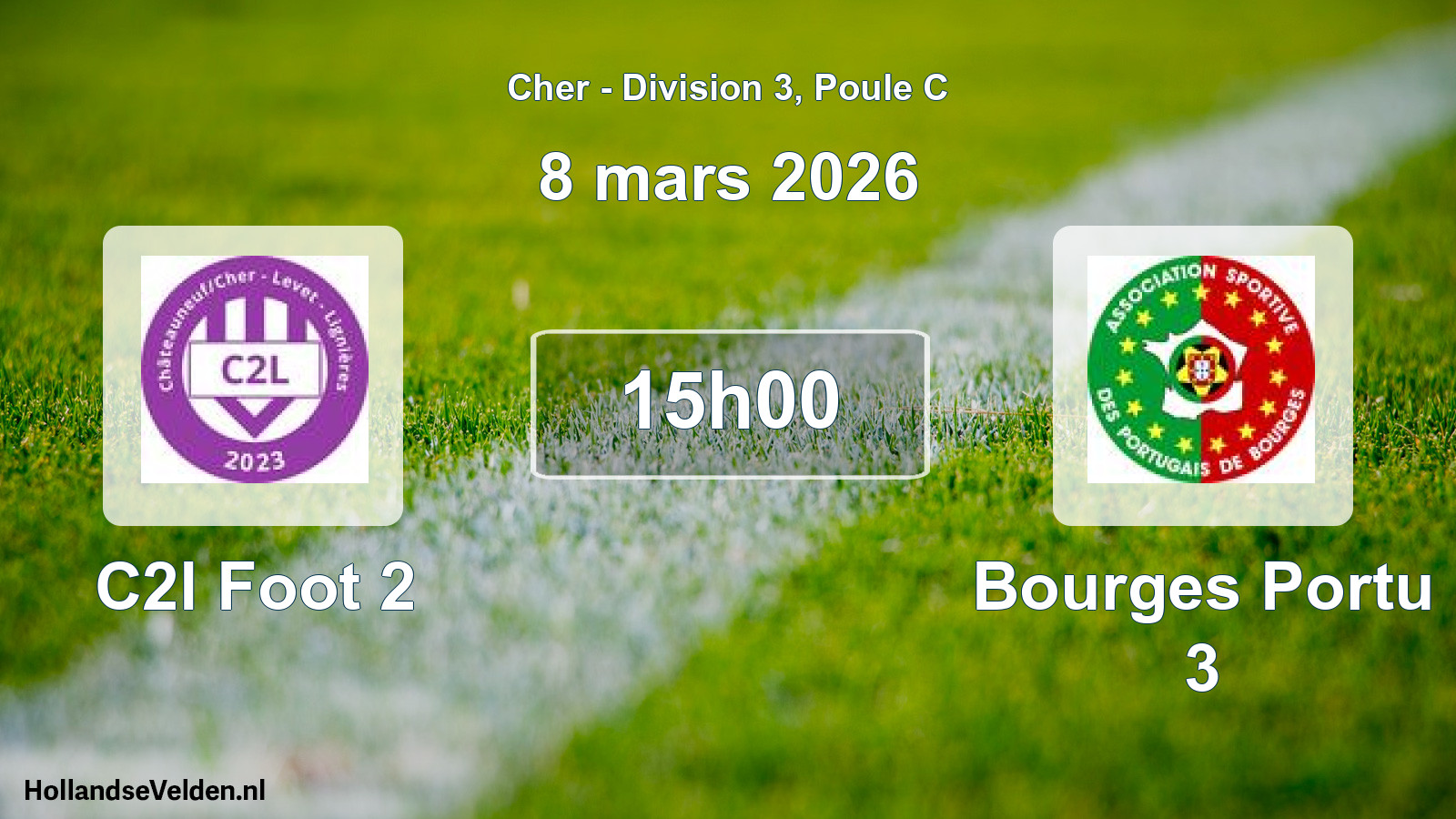 Geplande wedstrijd: C2l Foot 2 - Bourges Portu 3 (8 maart 2026)