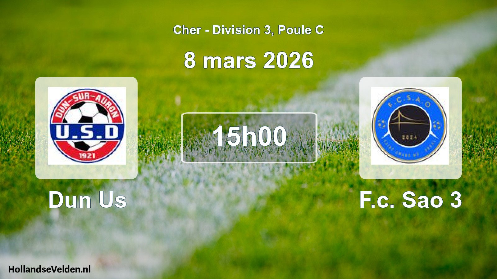 Geplande wedstrijd: Dun Us - F.c. Sao 3 (8 mars 2026)