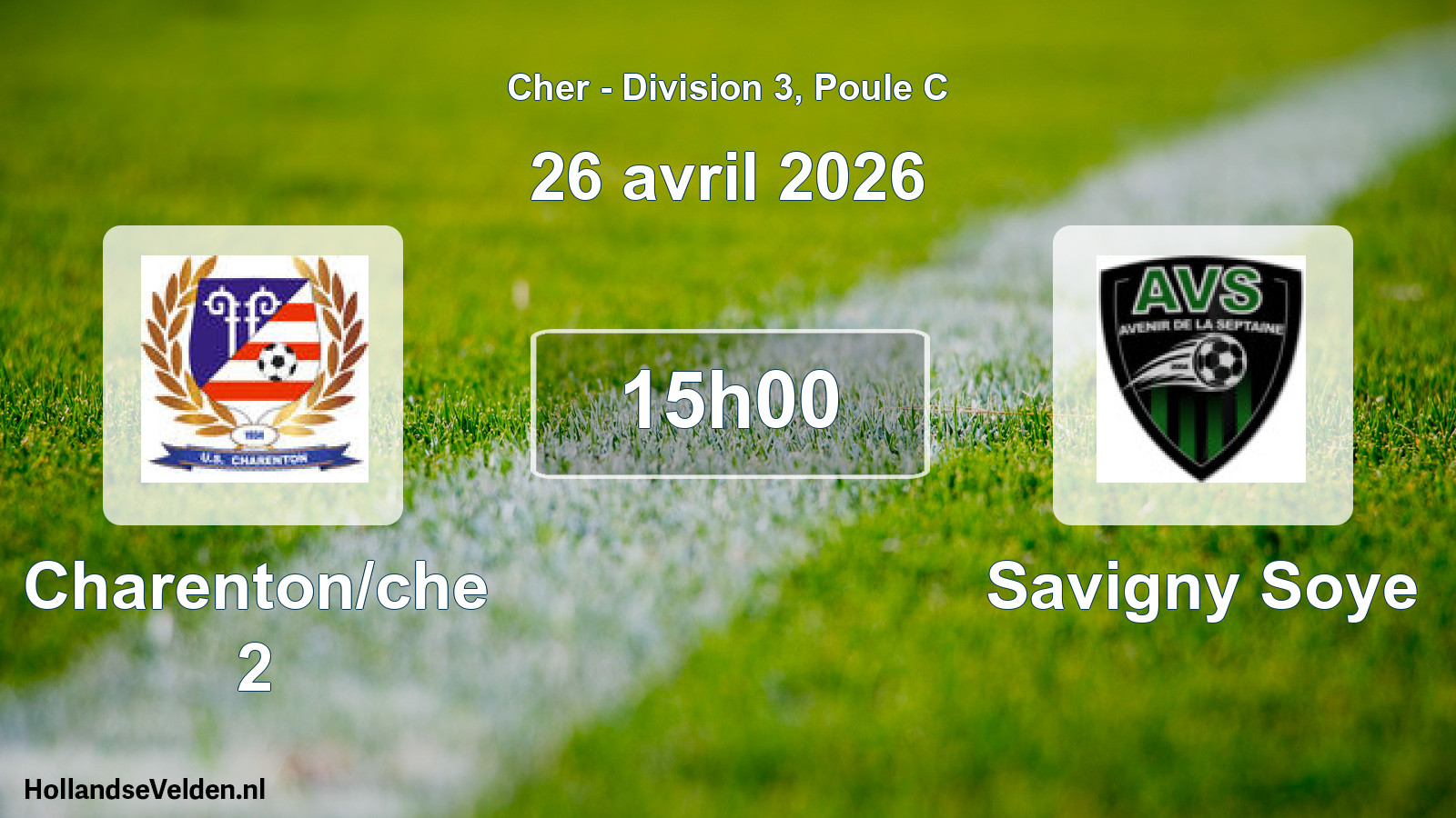 Geplande wedstrijd: Charenton/che 2 - Savigny Soye (26 april 2026)