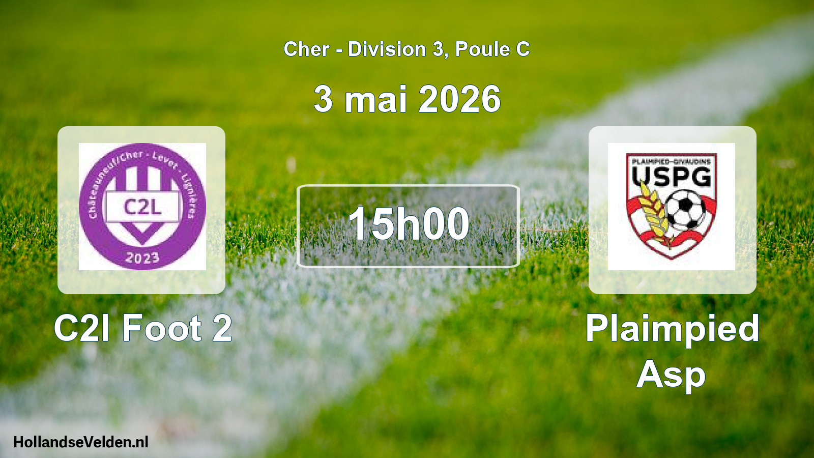Geplande wedstrijd: C2l Foot 2 - Plaimpied Asp (3 mai 2026)