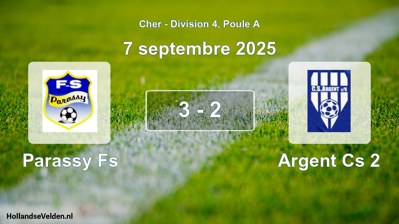 Gespeelde wedstrijd: Parassy Fs - Argent Cs 2 3 - 2 (7 september 2025)