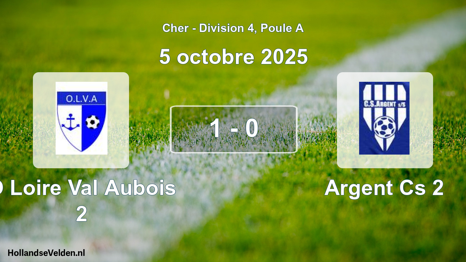 Gespeelde wedstrijd: O Loire Val Aubois 2 - Argent Cs 2 1 - 0 (5 oktober 2025)