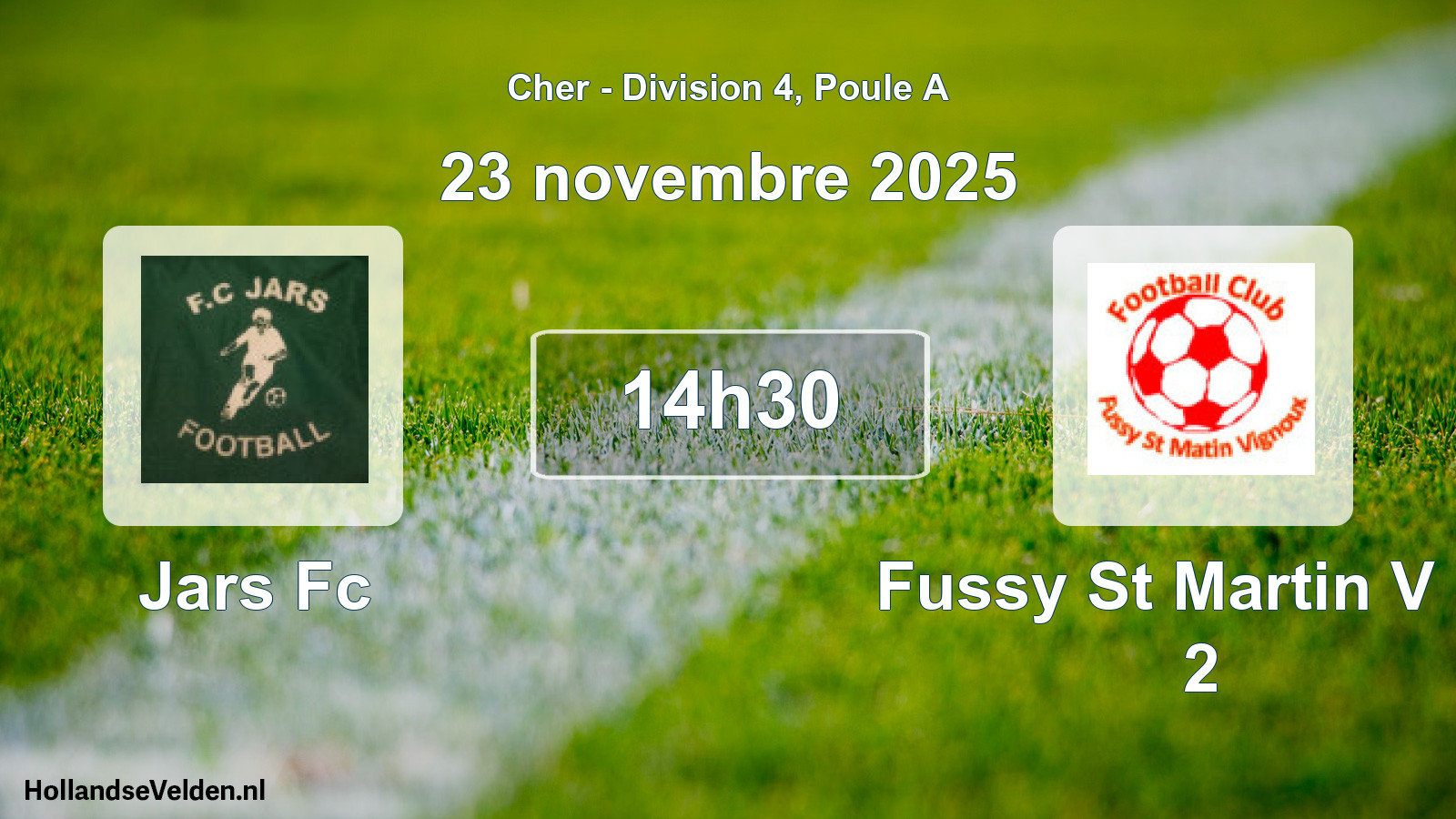 Scheduled Match: Jars Fc - Fussy St Martin V Fc 2 (23 November 2025)