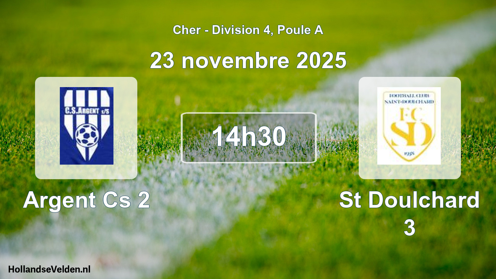 Geplande wedstrijd: Argent Cs 2 - St Doulchard 3 (23 november 2025)